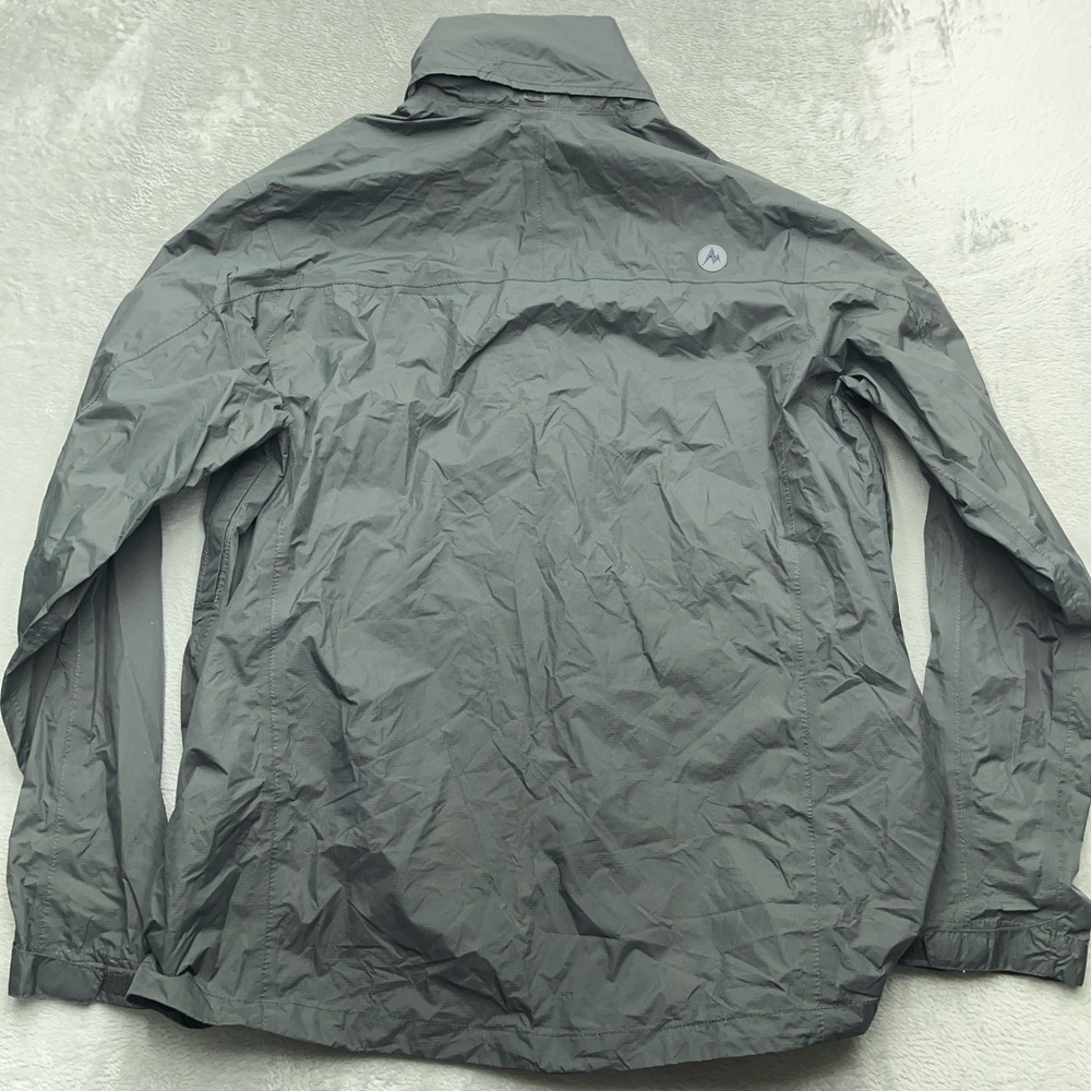 Marmot Packable Rain Jacket Men 2XL Gray Lined Mock Neck Zip Up Tactical Outdoor - Picture 8 of 11